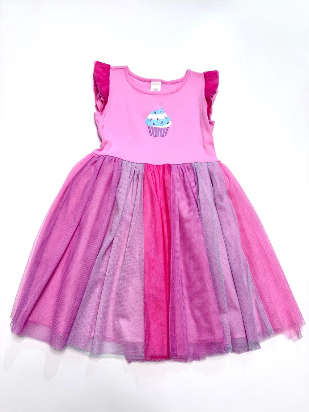 Gymboree Girls Pink Cupcake Tulle Party Dress, size 7